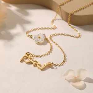 Arabic Name Necklace with Cherry Blossom